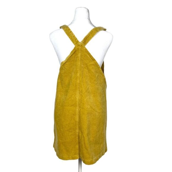 ALTAR’D STATE Women’s Corduroy Overall Dress Yellow Size Small Front Pockets - Picture 3 of 6